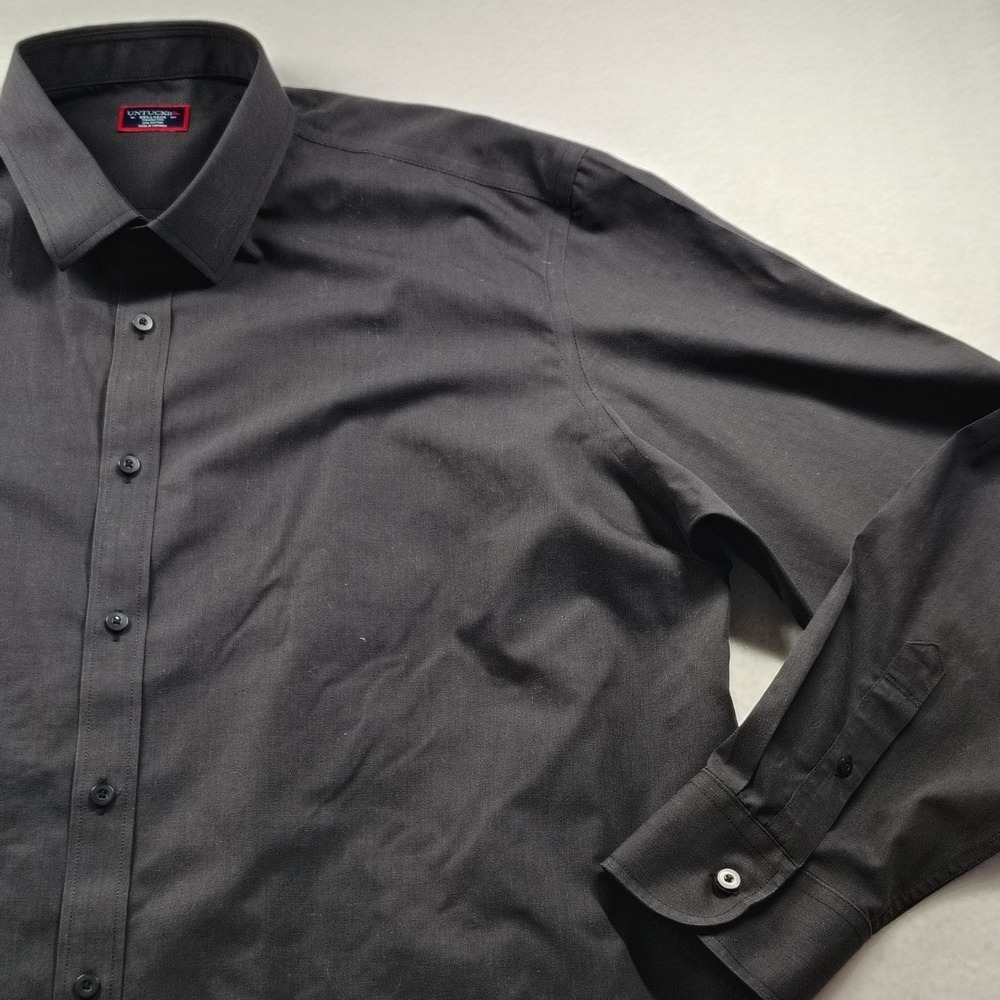 UNTUCKit‎ Black Stone WF Button Down Shirt Mens XXXL Black 100% Cotton 31360 - Picture 6 of 14